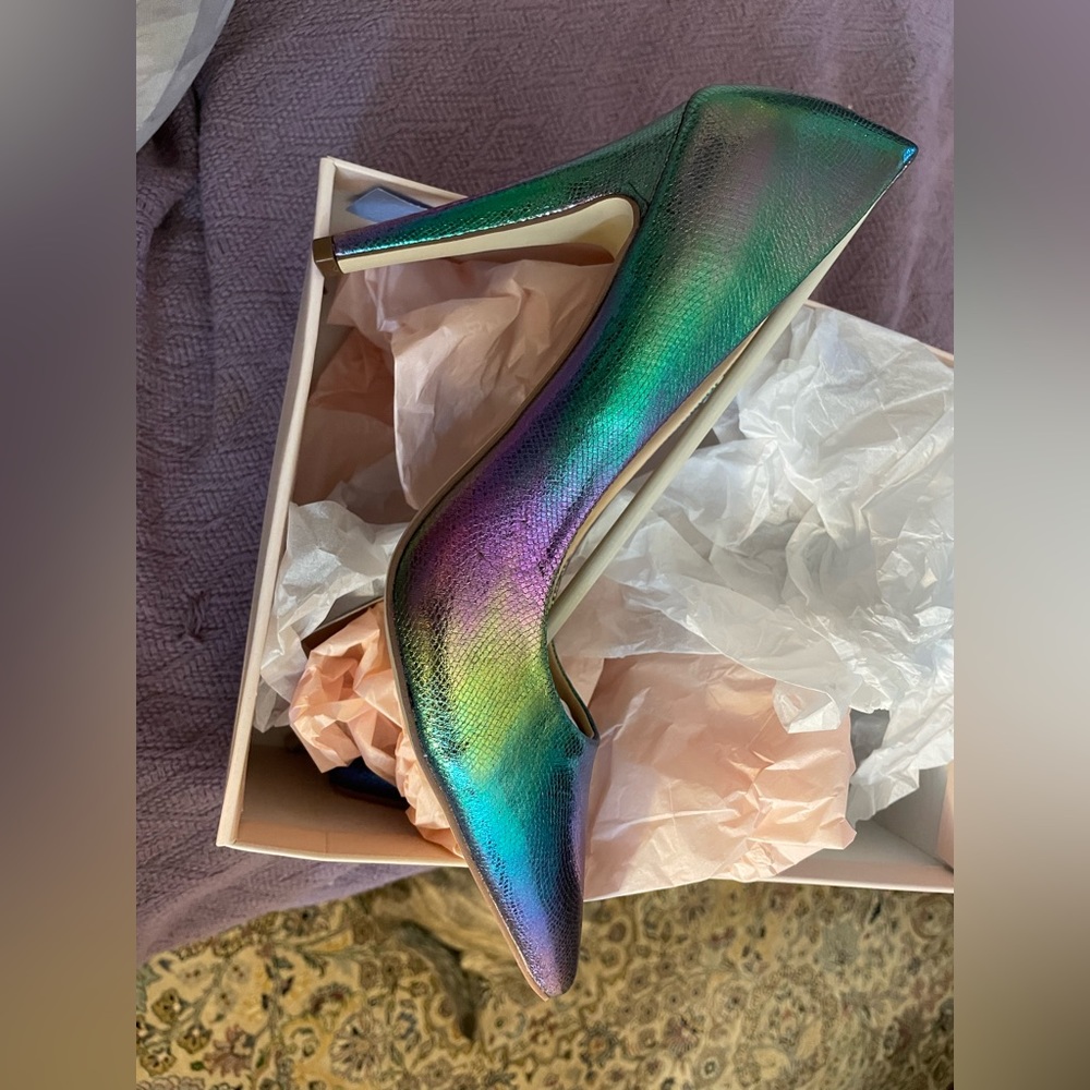 Multicolor heels.   Size 11.  Never worn